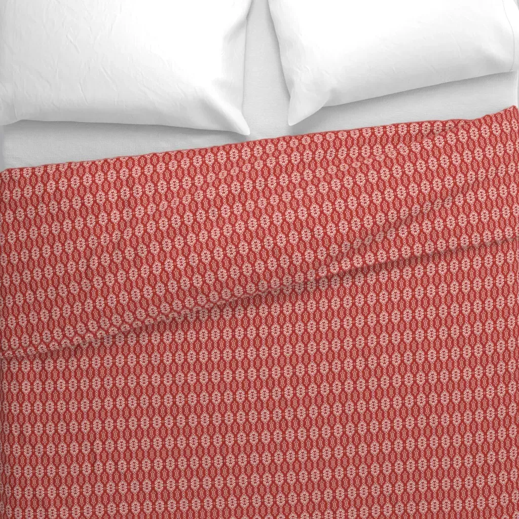 436 Small Scale Damask Duvet Cover - Red alternate view