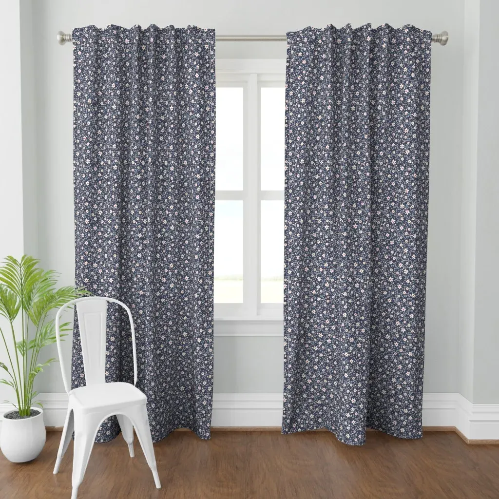 4th of July Summer Ditsy Curtain Panel - White product
