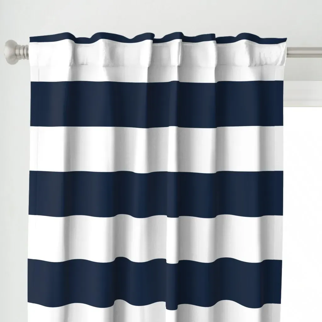 5 Inch Wide Preppy Curtain Panel - Navy Blue alternate view