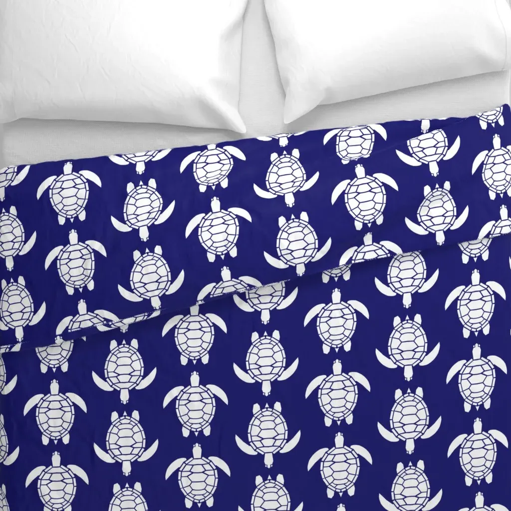 6 Inch White Turtles Duvet Cover - White alternate view