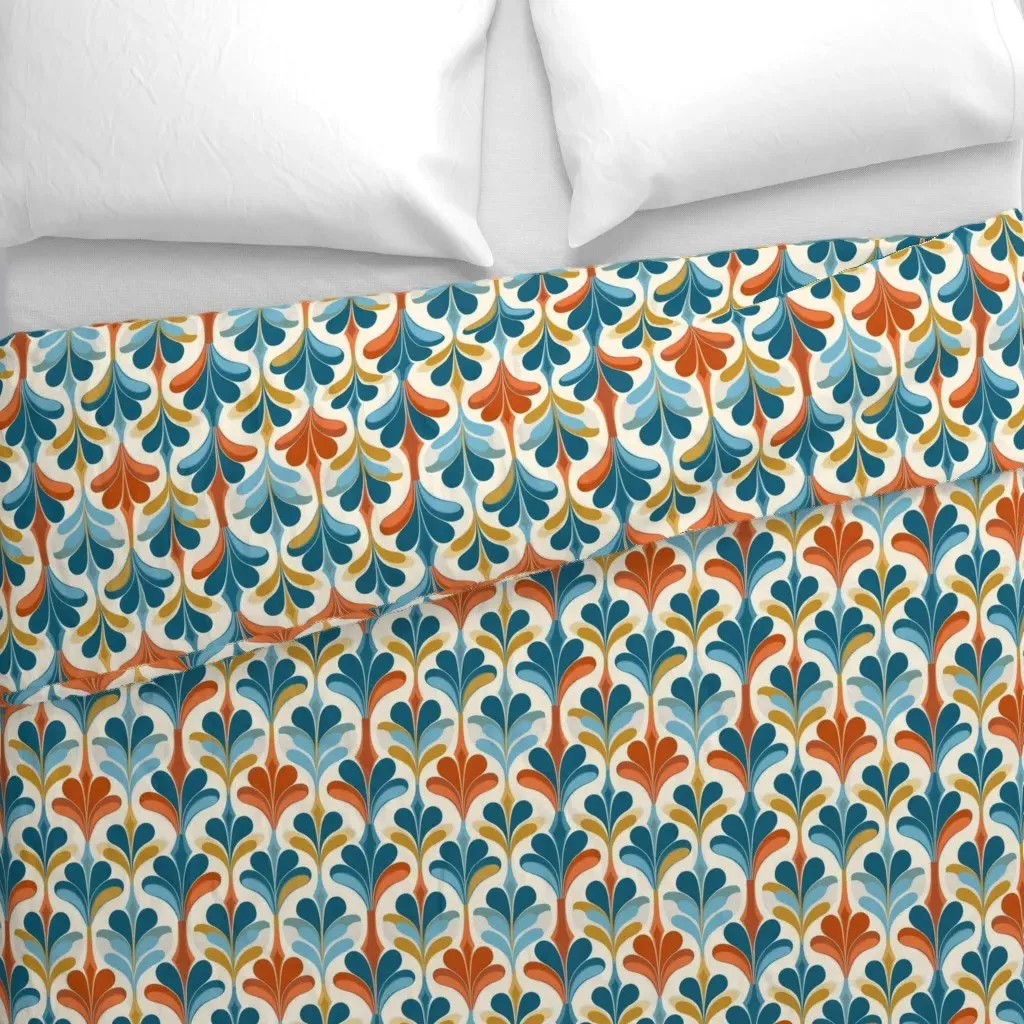 60S Retro 18 Duvet Cover - Blue alternate view