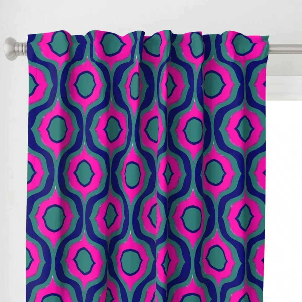 60's Tessellation Curtain Panel - Pink alternate view
