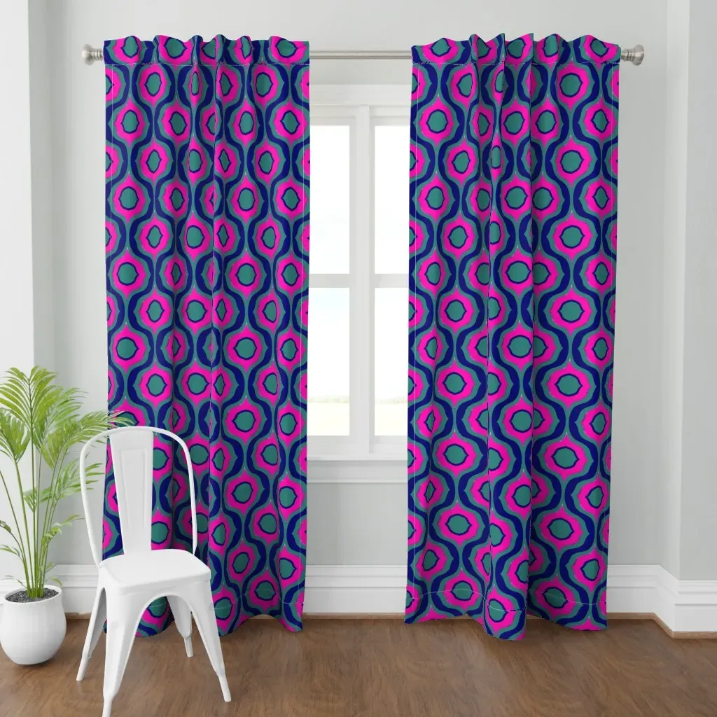 60's Tessellation Curtain Panel - Pink product