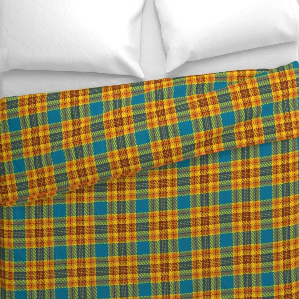 70S Plaid Duvet Cover - Yellow alternate view