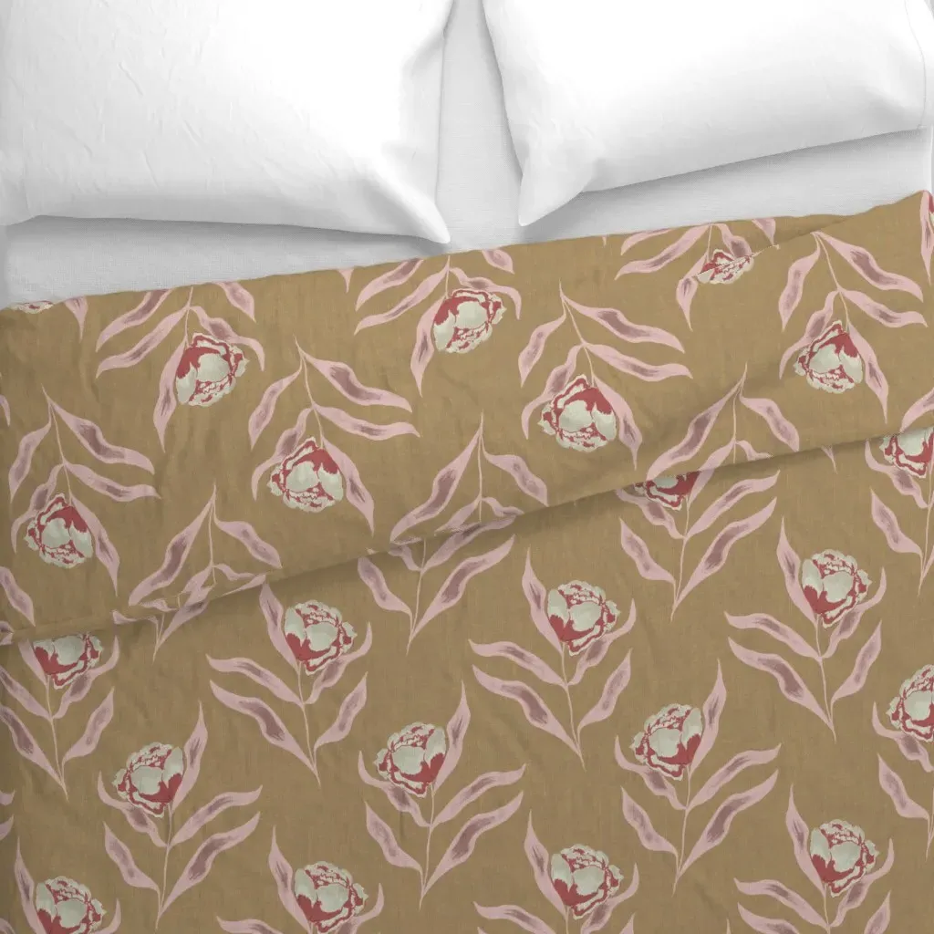 70S Pop Art Garden Floral Duvet Cover - Pink alternate view