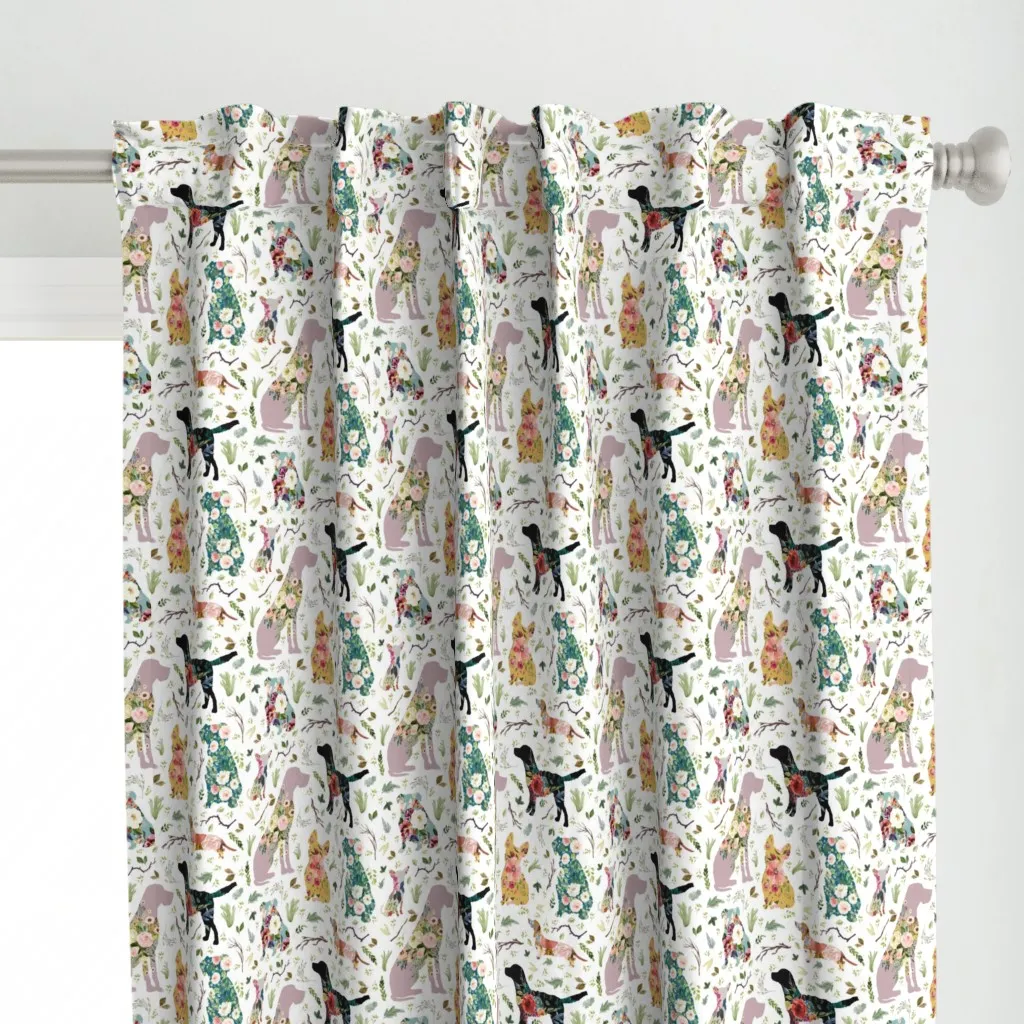 8" Patchwork Dogs Curtain Panel - White alternate view