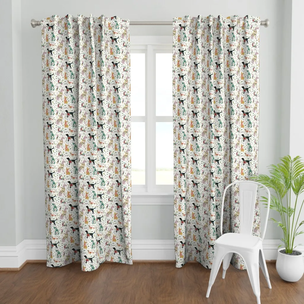 8" Patchwork Dogs Curtain Panel - White product