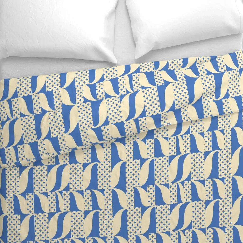 A Fence And Some Geese Duvet Cover - Cornflower Blue alternate view