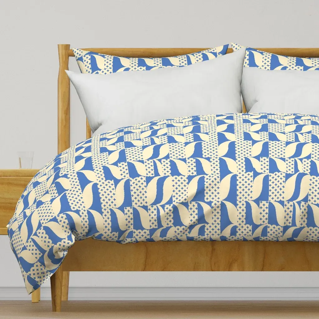A Fence And Some Geese Duvet Cover - Cornflower Blue product