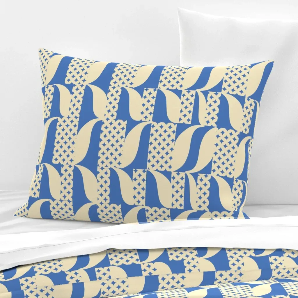 A Fence And Some Geese Standard Knife Edge Pillow - Cornflower Blue, Cotton Sateen product
