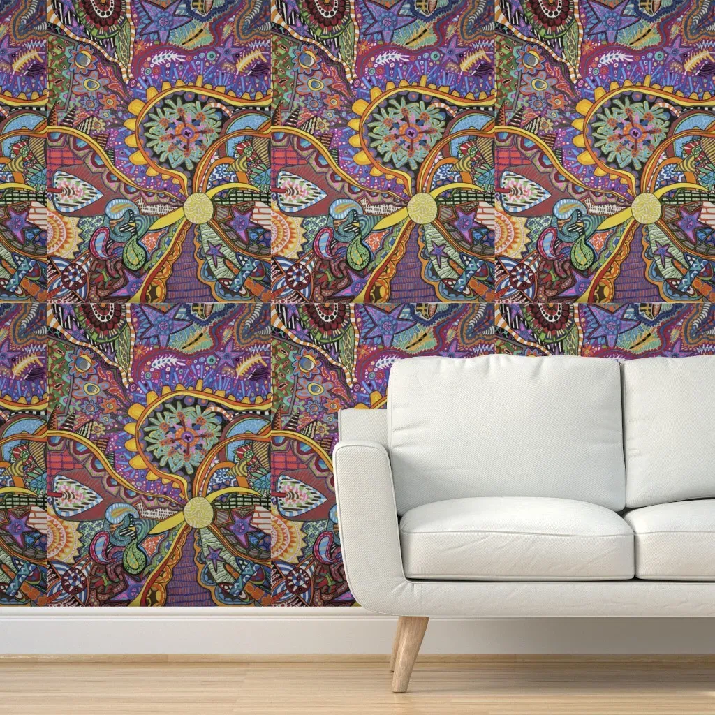 A Flock Of Stars Peel and Stick Wallpaper - Yellow product
