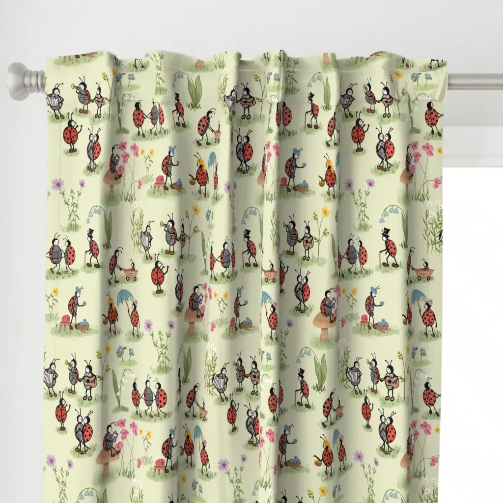 A Ladybug Life Curtain Panel - Red alternate view