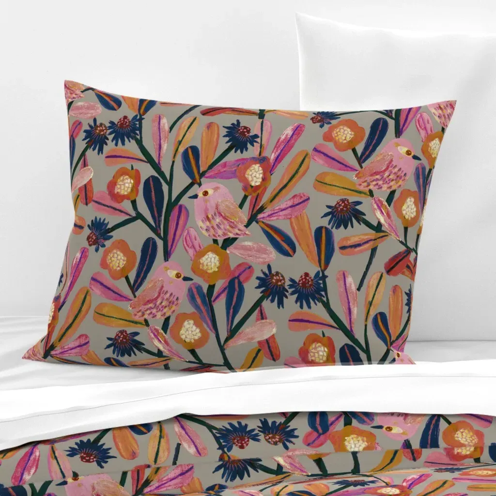 A Little Bird Once Said Standard Knife Edge Pillow - Pink, Cotton Sateen product