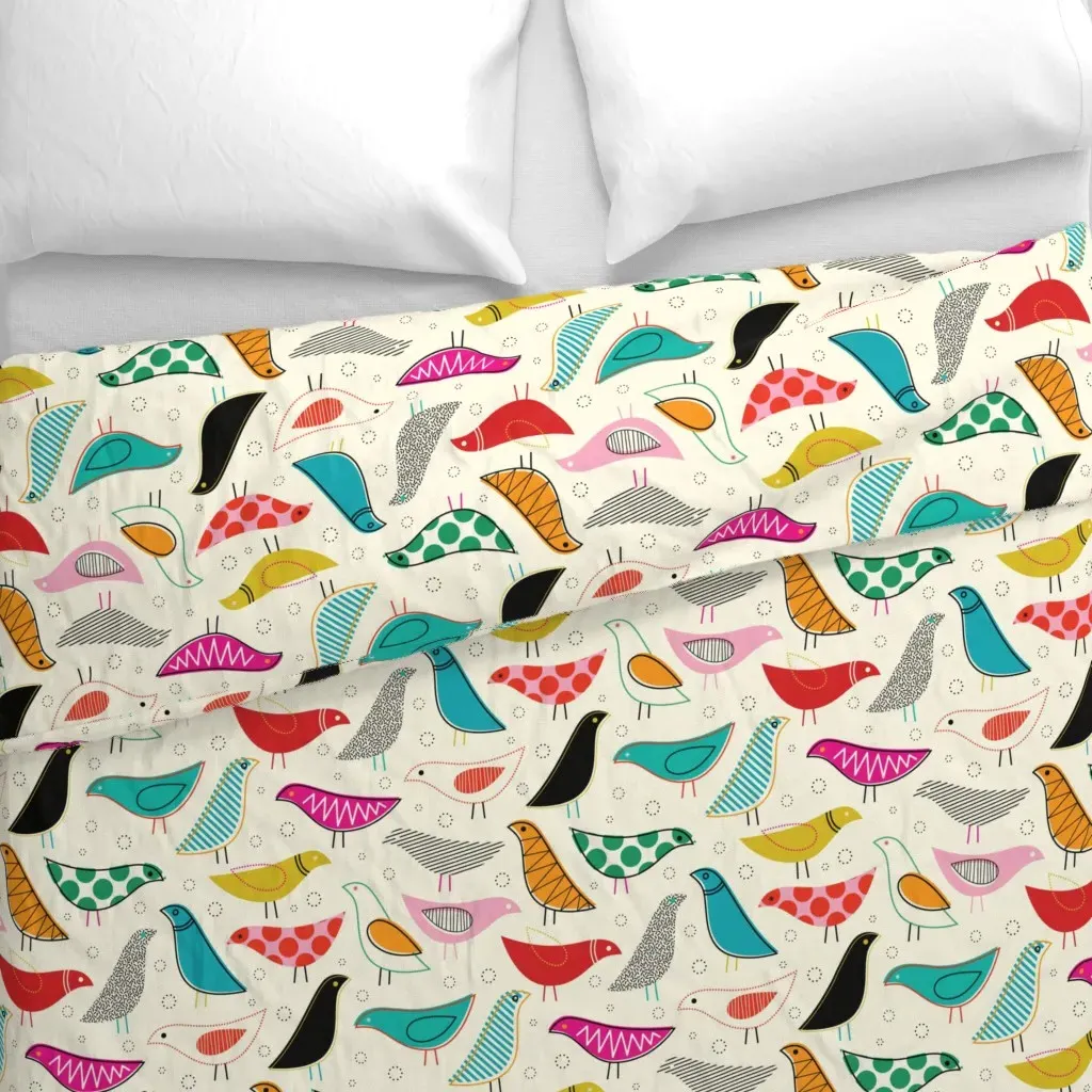 A Nod To The House Bird Duvet Cover - Cream alternate view