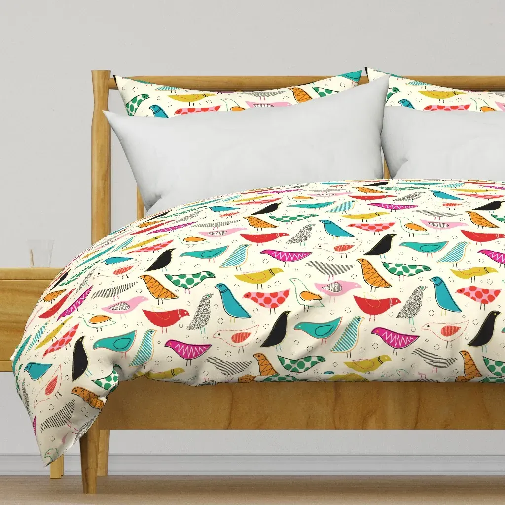 A Nod To The House Bird Duvet Cover - Cream product