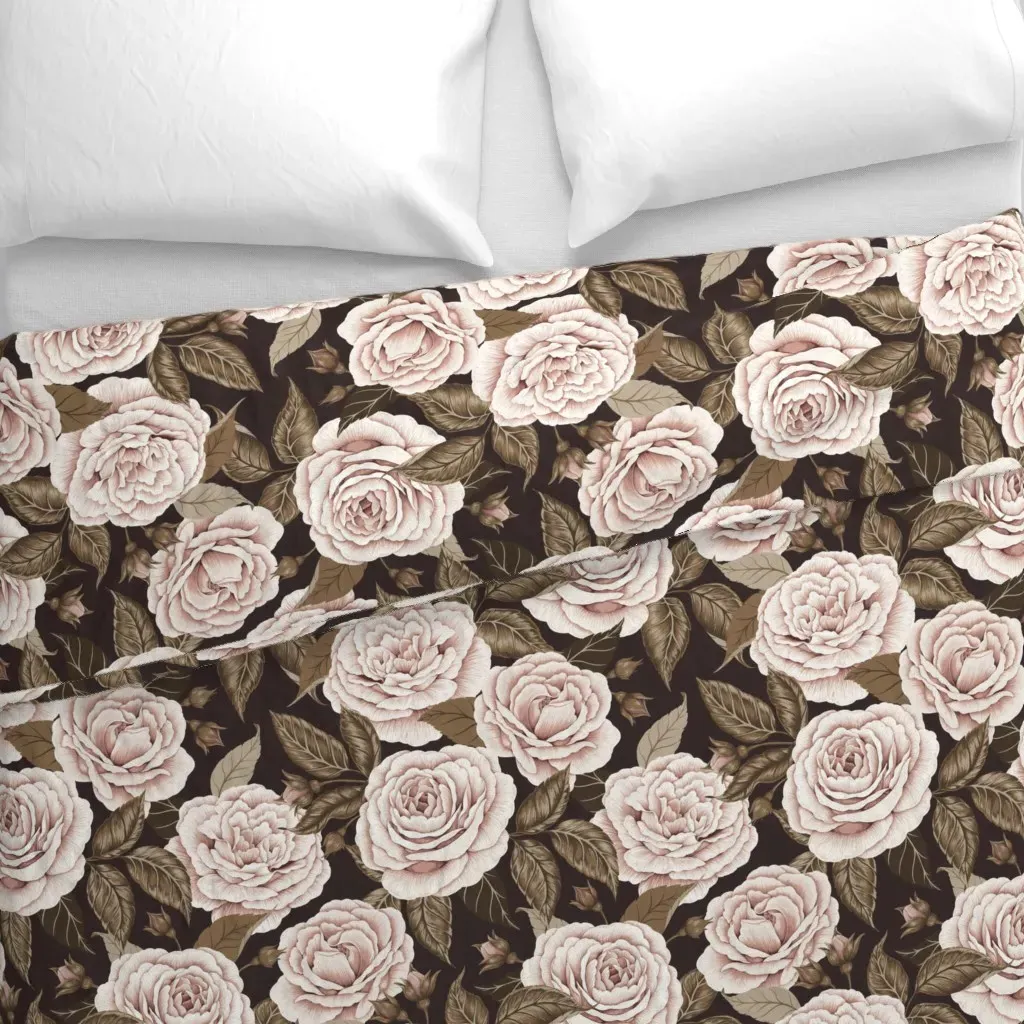 A Realm Of Roses Dark Academia Duvet Cover - Blush Pink alternate view