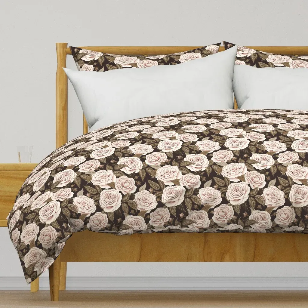 A Realm Of Roses Dark Academia Duvet Cover - Blush Pink product