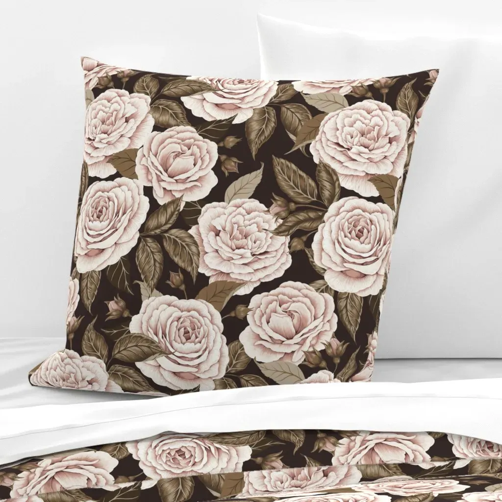 A Realm Of Roses Dark Academia Euro Pillow Sham - Blush Pink product