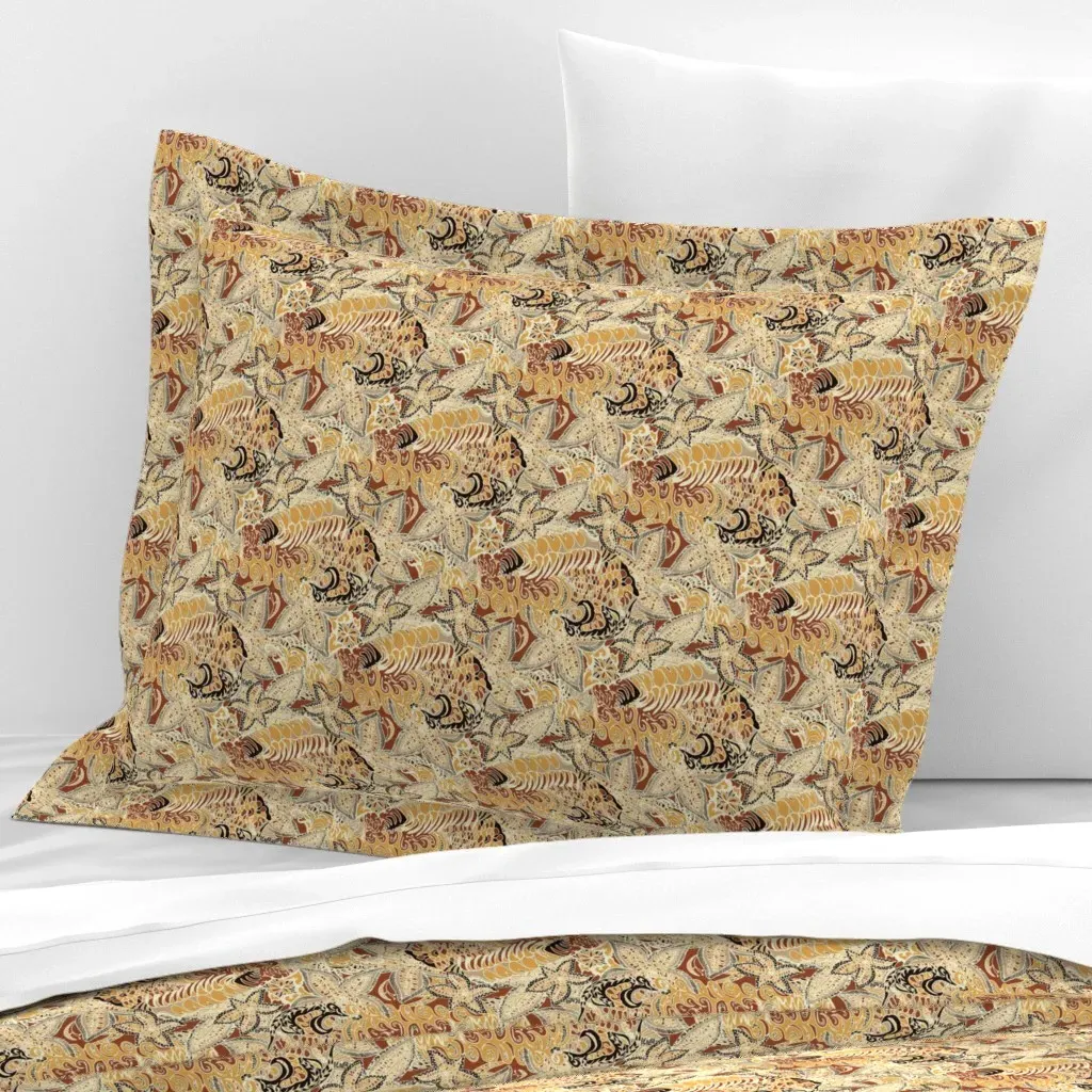 A Wide Brown Land Standard Flanged Cushion Cover - Brown, Cotton Sateen product