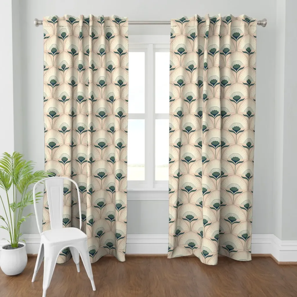 Aara 2 Floral/Palm Curtain Panel - Off-White product