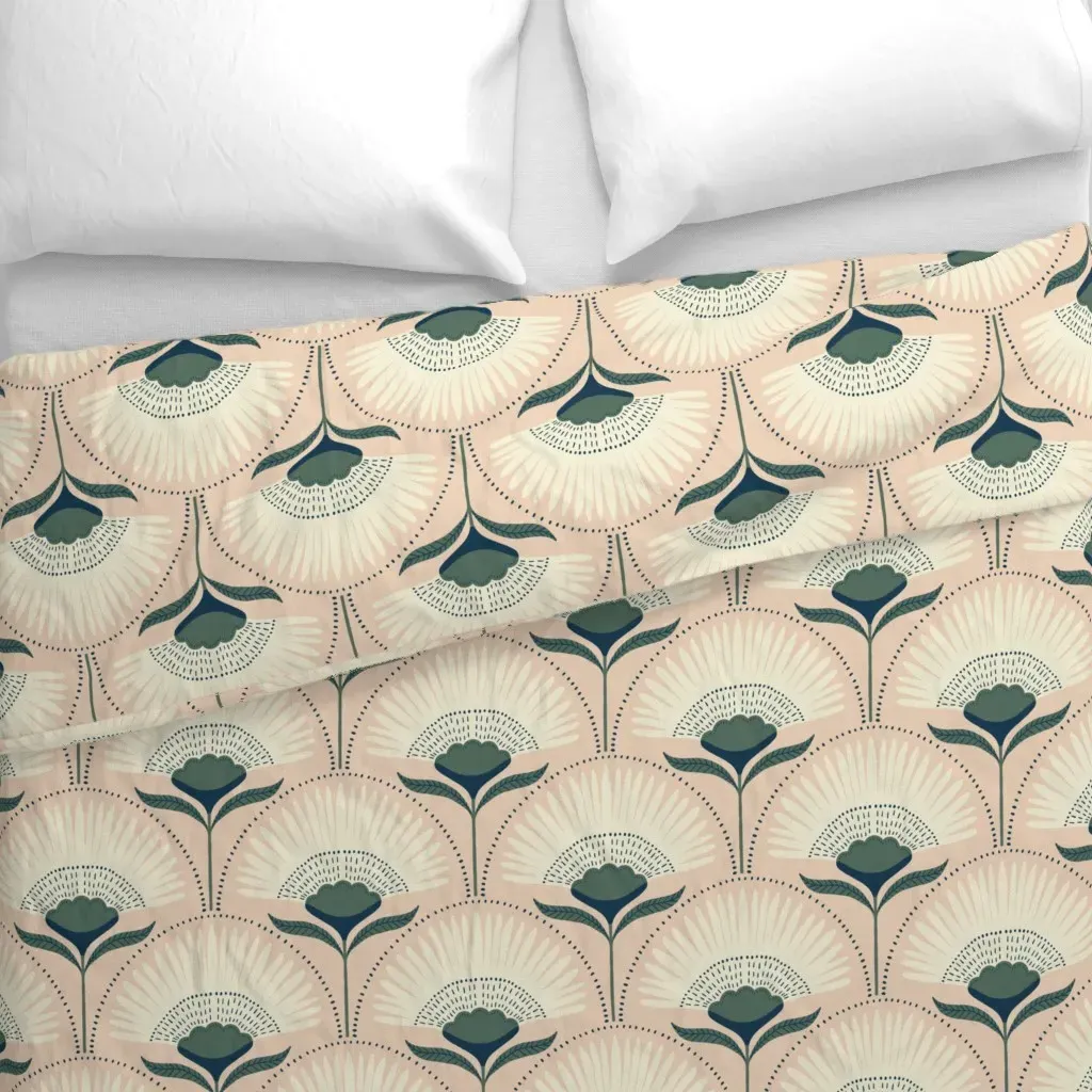 Aara 2 Floral/Palm Duvet Cover - Off-White alternate view