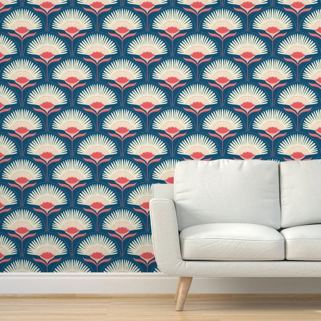 Aara Floral Peel and Stick Wallpaper - Blue product