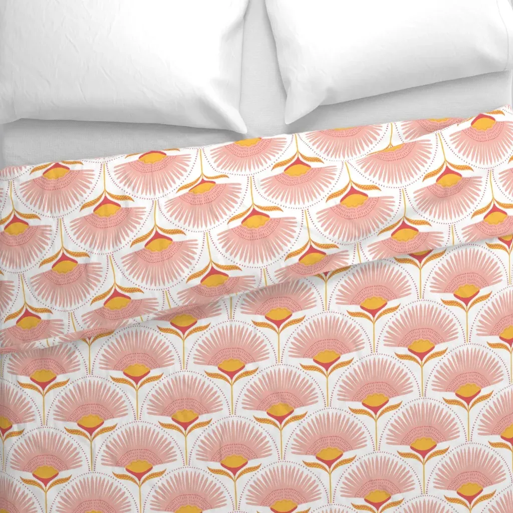 Aara Palm Duvet Cover - Pink alternate view