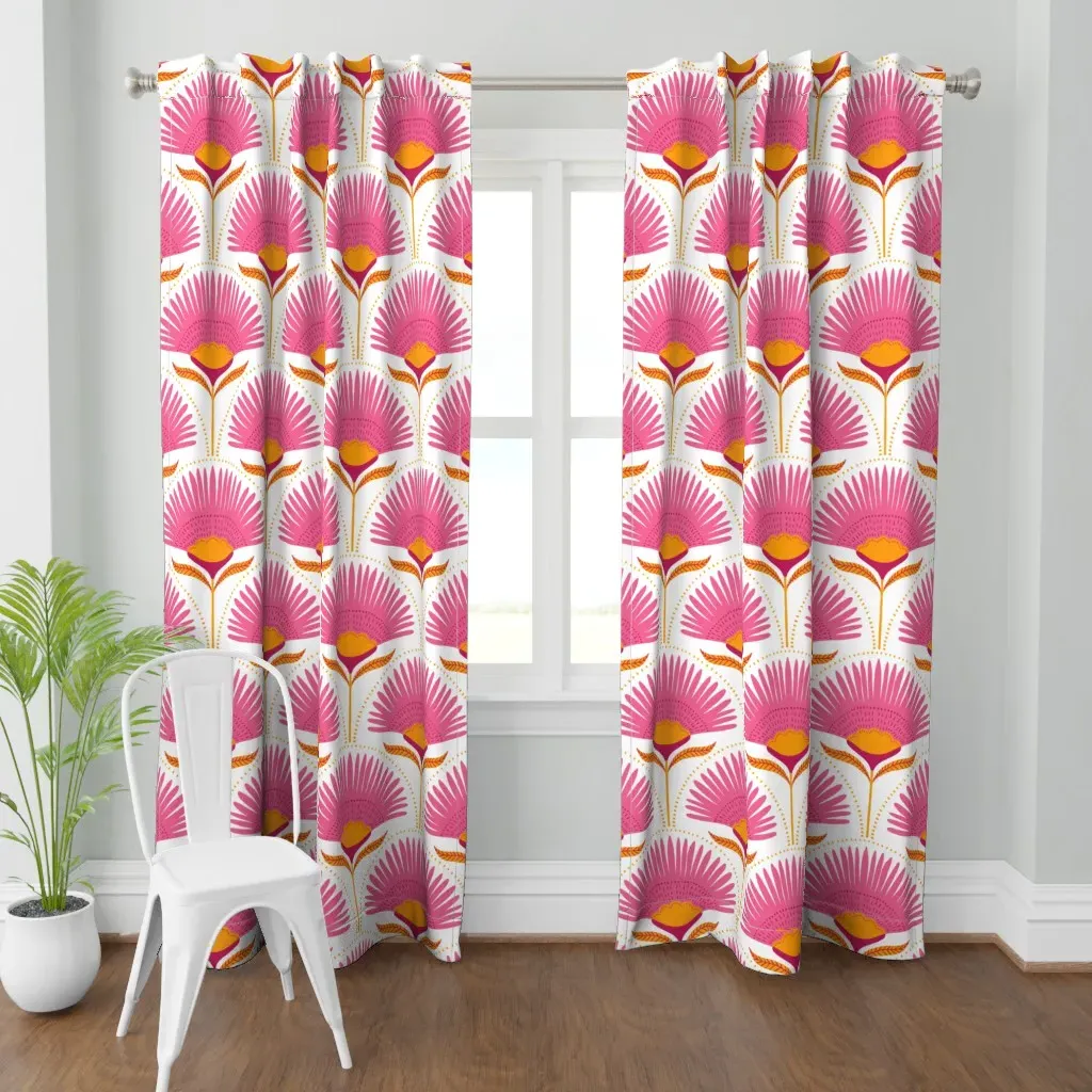 Aara Palm Flora Large Curtain Panel - Pink product