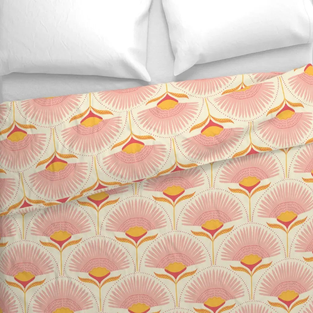 Aara Palm Floral Duvet Cover - Pink alternate view