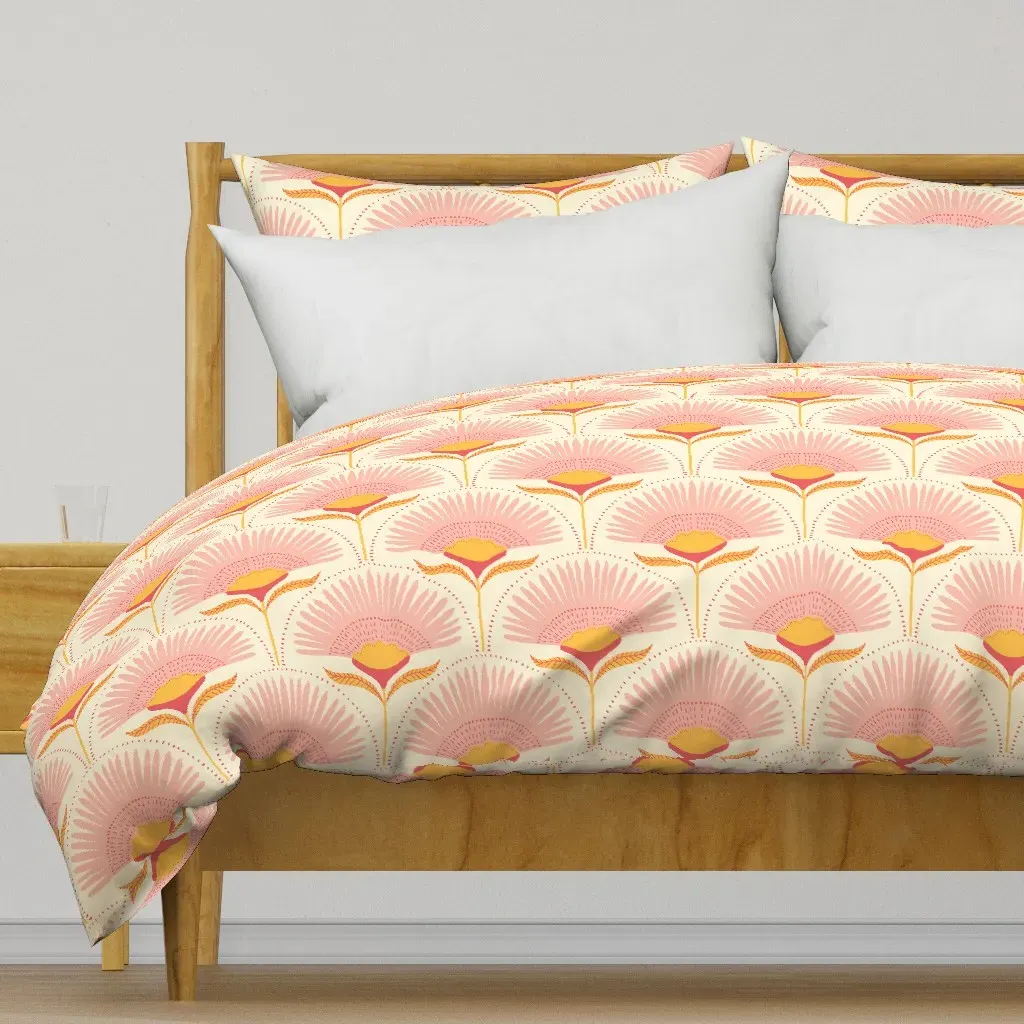 Aara Palm Floral Duvet Cover - Pink product