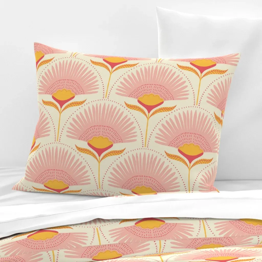 Aara Palm Floral Standard Pillow Cover - Pink, Cotton Sateen product