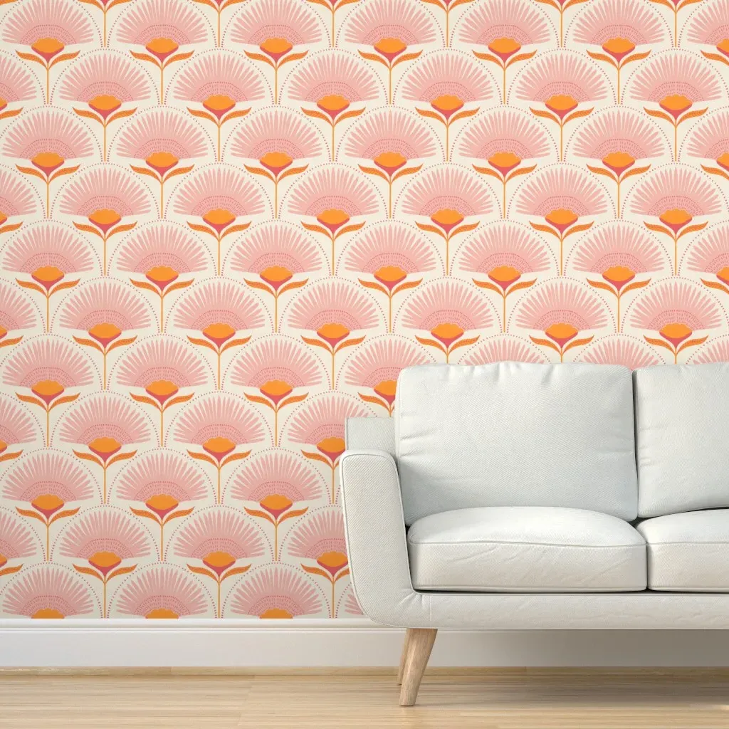 Aara Palm Peel and Stick Wallpaper - Pink product