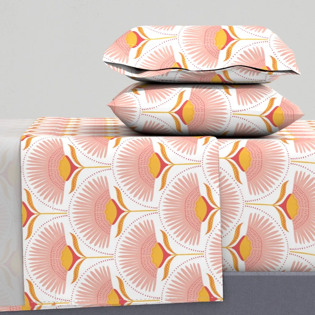 Aara Palm Queen Sheet Set - Pink product