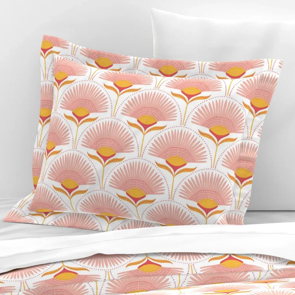 Aara Palm Standard Flanged Cushion Cover - Pink, Cotton Sateen product