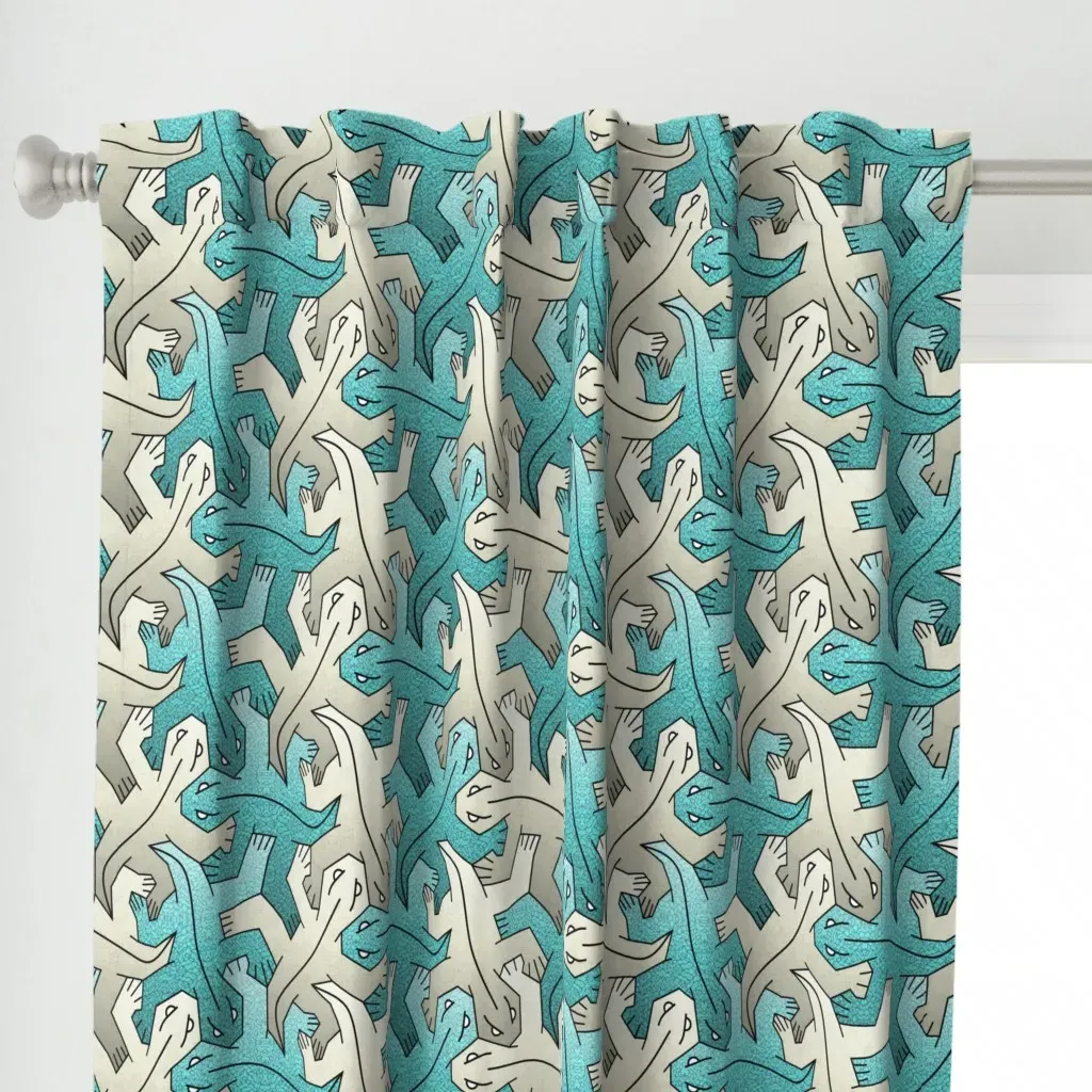 Ab Rp Tesselr 256C Curtain Panel - Teal alternate view