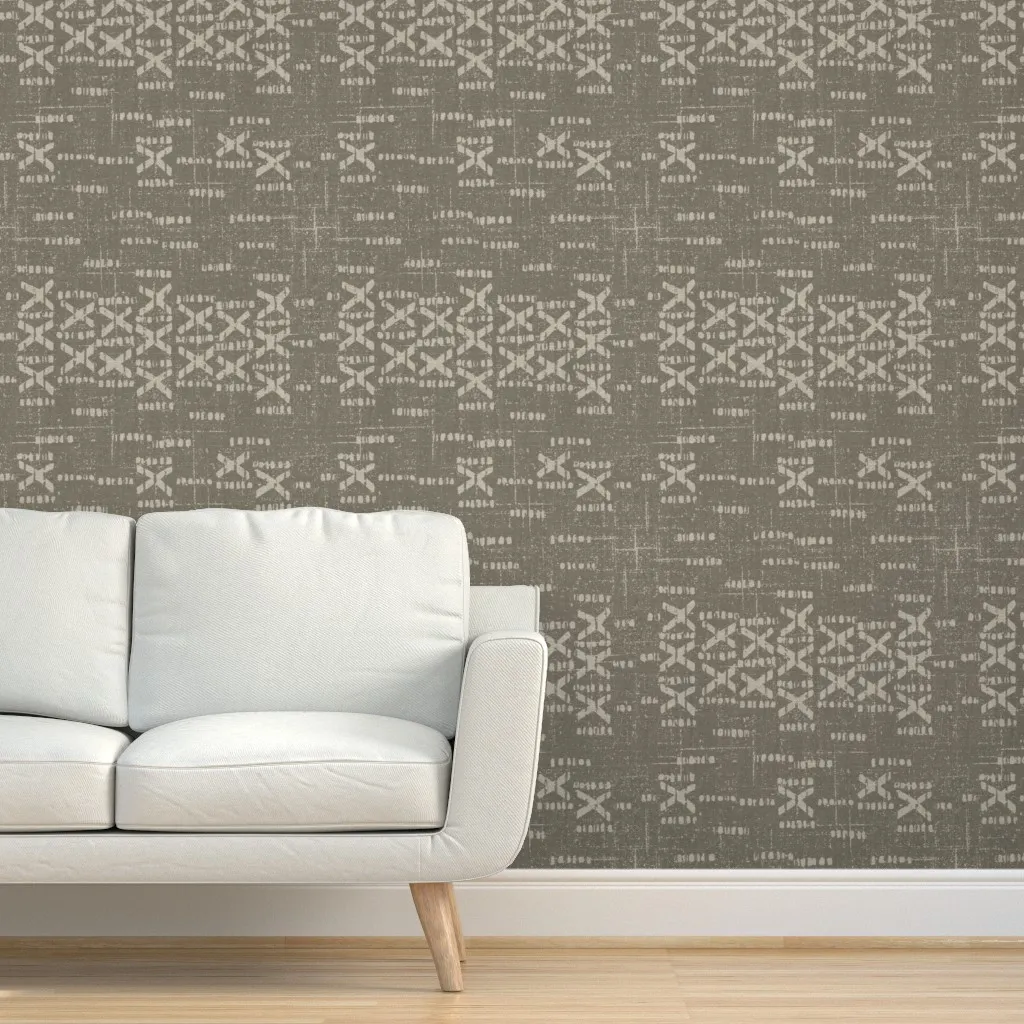 Aba Mudcloth Light Peel and Stick Wallpaper - Beige product