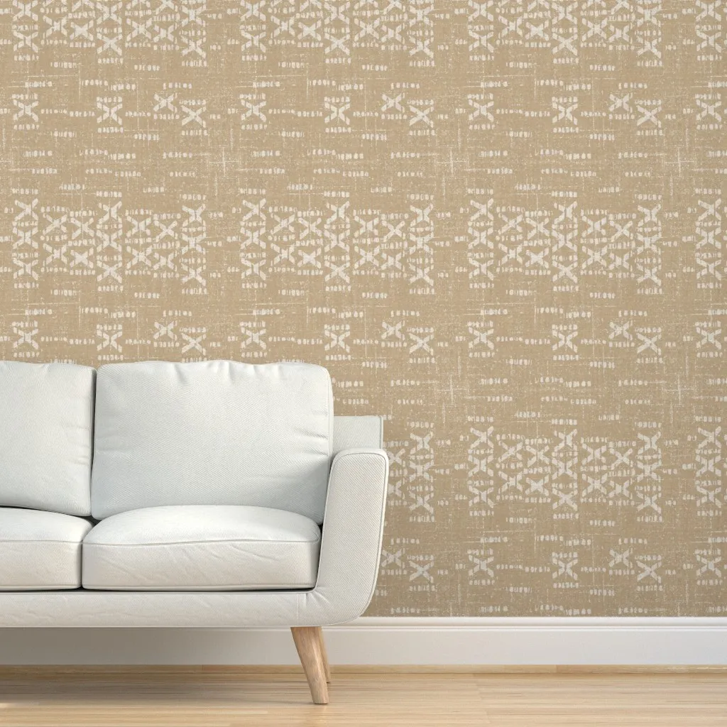 Aba Mudcloth Peel and Stick Wallpaper - Beige product