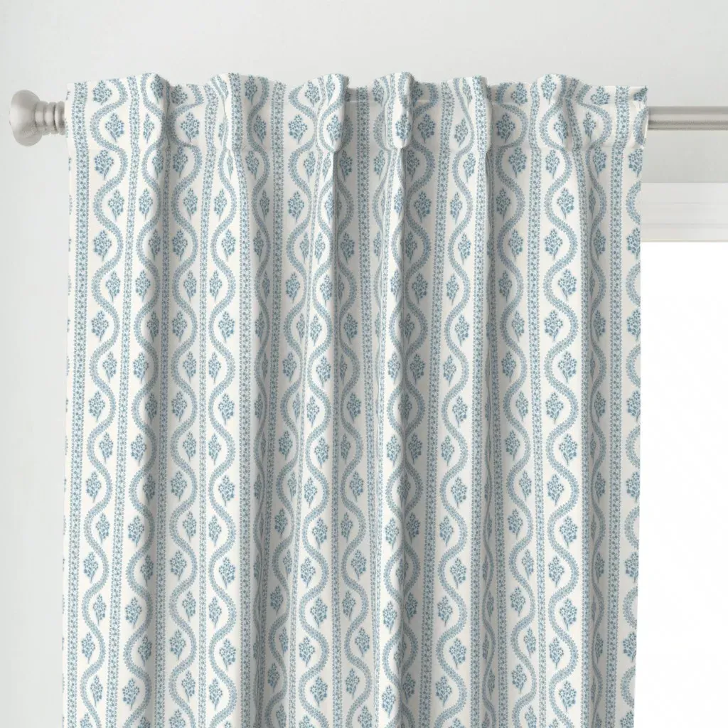 Abigail Dot Hampton Curtain Panel - Dusty Blue alternate view