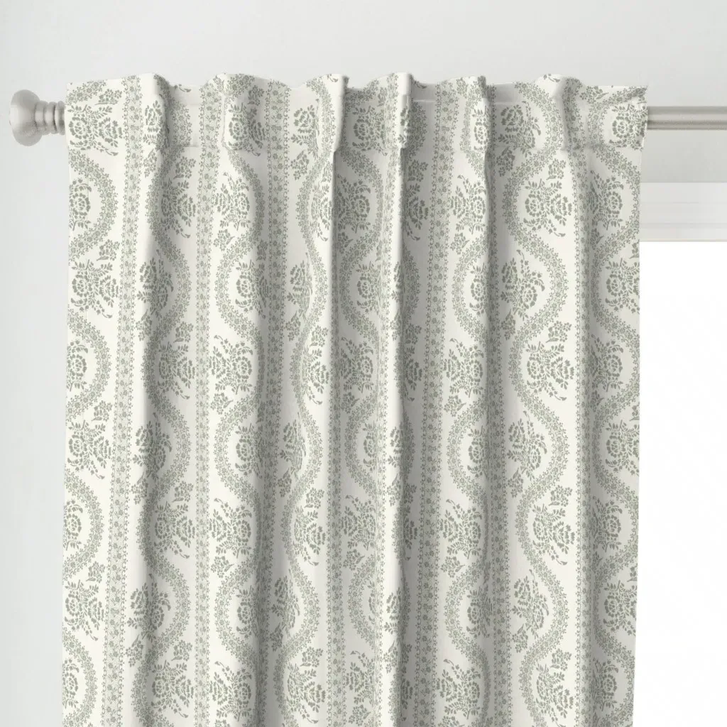 Abigail Serpentine Curtain Panel - Sage Green alternate view
