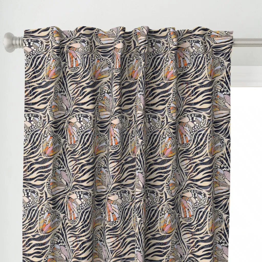 Abstract Boho Small Curtain Panel - Beige alternate view