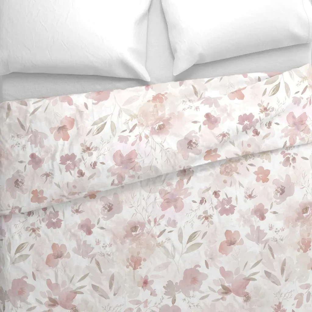 Abstract Botanical Large Scale Duvet Cover - Blush Pink alternate view