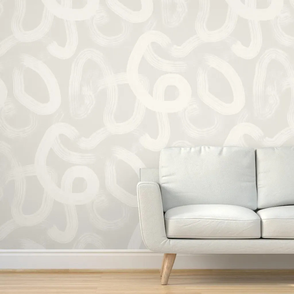 Abstract Brush Stroke Peel and Stick Wallpaper - Off-White product