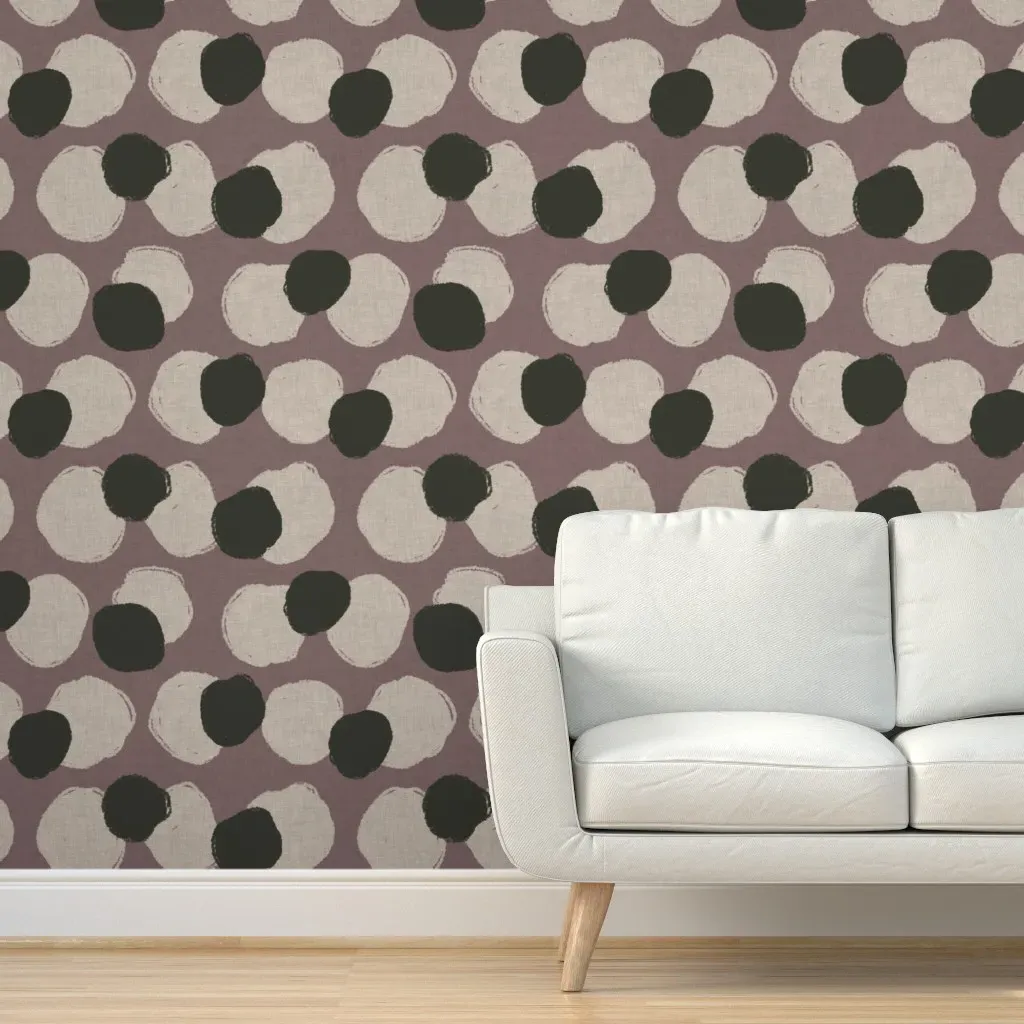 Abstract Brushstroke Dots Peel and Stick Wallpaper - Muted Lilac product