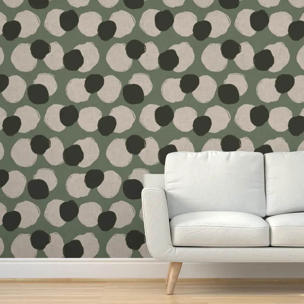 Abstract Brushstroke Dots Peel and Stick Wallpaper - Sage Green product