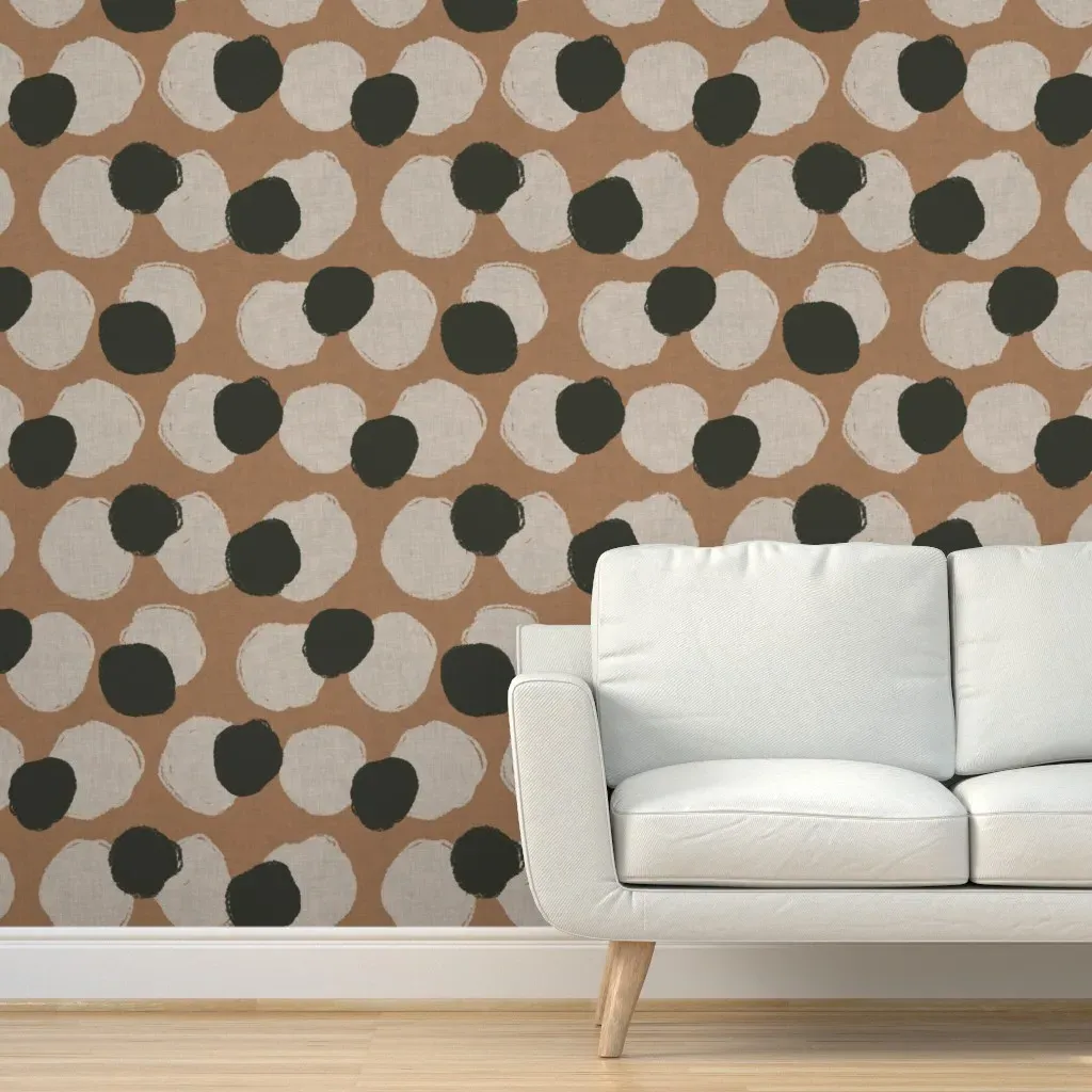 Abstract Brushstroke Dots Peel and Stick Wallpaper - Taupe product