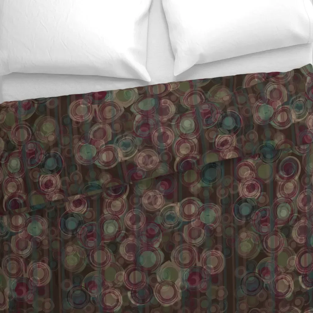 Abstract Bubbles Double Duvet Cover - Burgundy alternate view