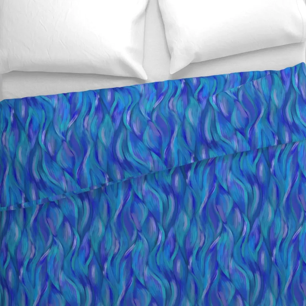 Abstract Cobalt Gas Duvet Cover - Blue alternate view