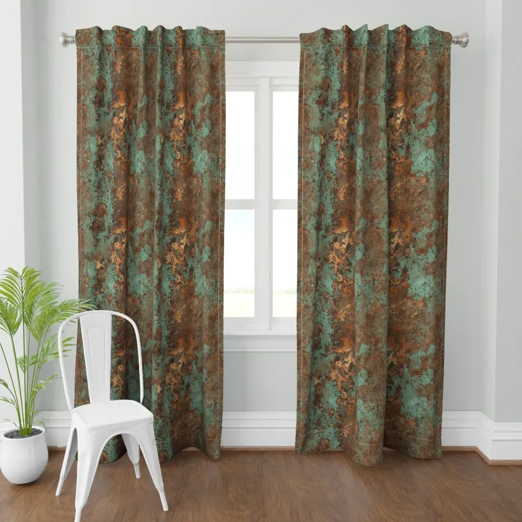 Abstract Copper Ink Spots Curtain Panel - Rust product