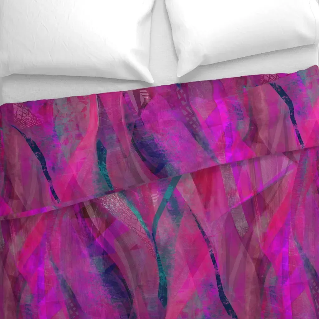 Abstract Duvet Cover - Fuchsia alternate view