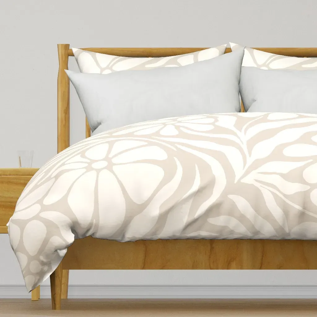 Abstract Floral Duvet Cover - Off-White product